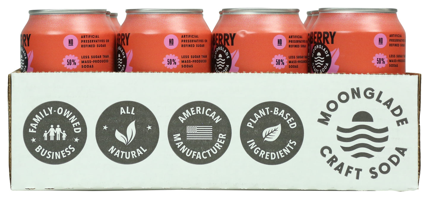 Moonglade Strawberry Hibiscus Ginger Beer- Real Hibiscus Flower, Tangy Lemon and Sweet Strawberry- 12 Pack