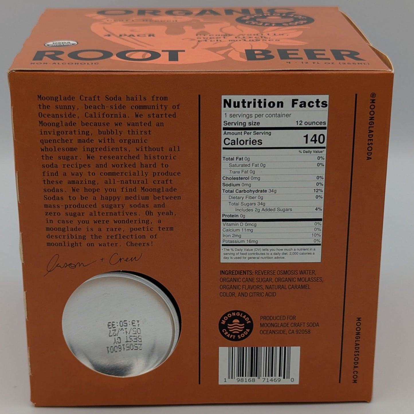 Moonglade Organic Root Beer- Creamy Vanilla Sweet Birch Rich Molasses