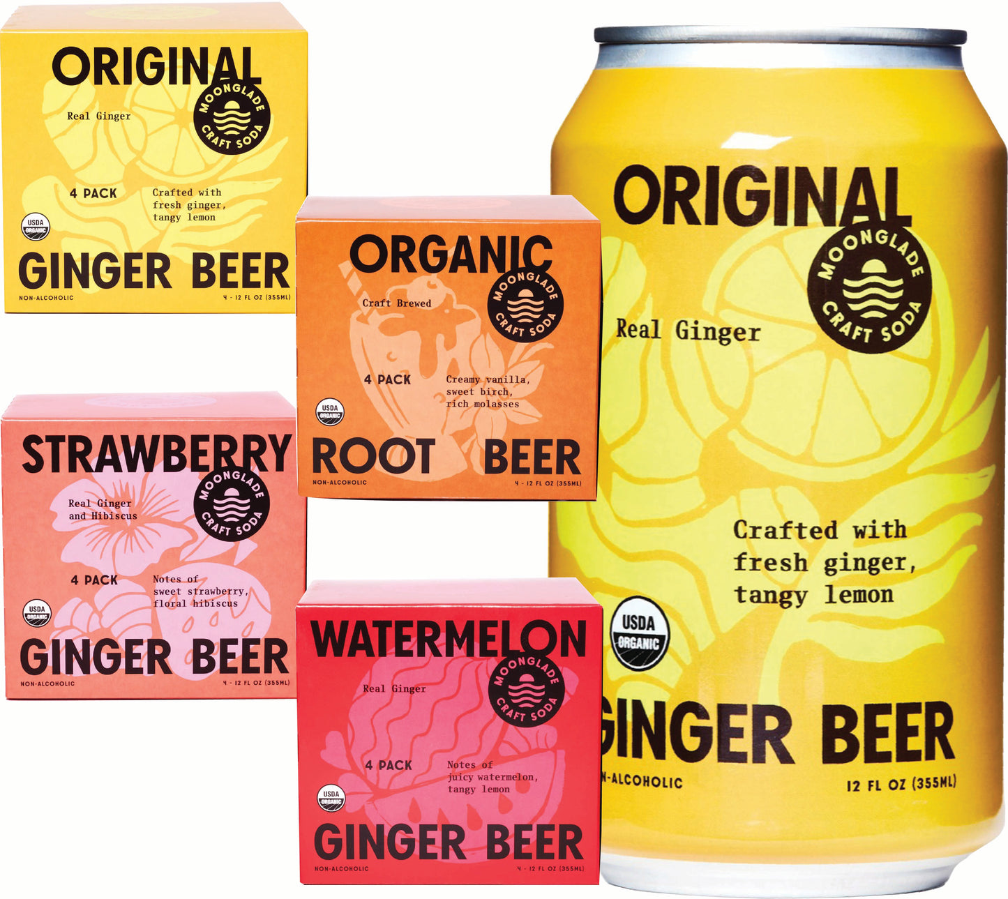 Variety Pack of Moonglade Craft Soda