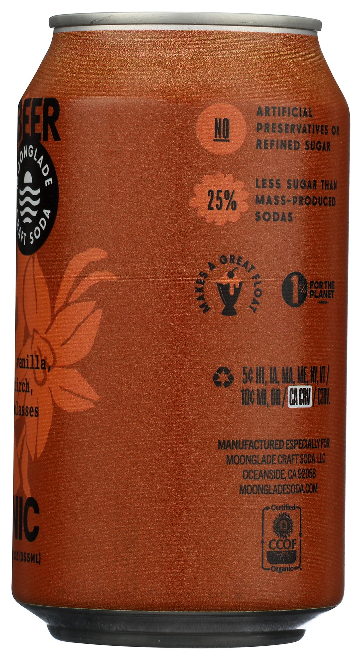 Moonglade Organic Root Beer- Creamy Vanilla Sweet Birch and Rich Molasses- 12 Pack
