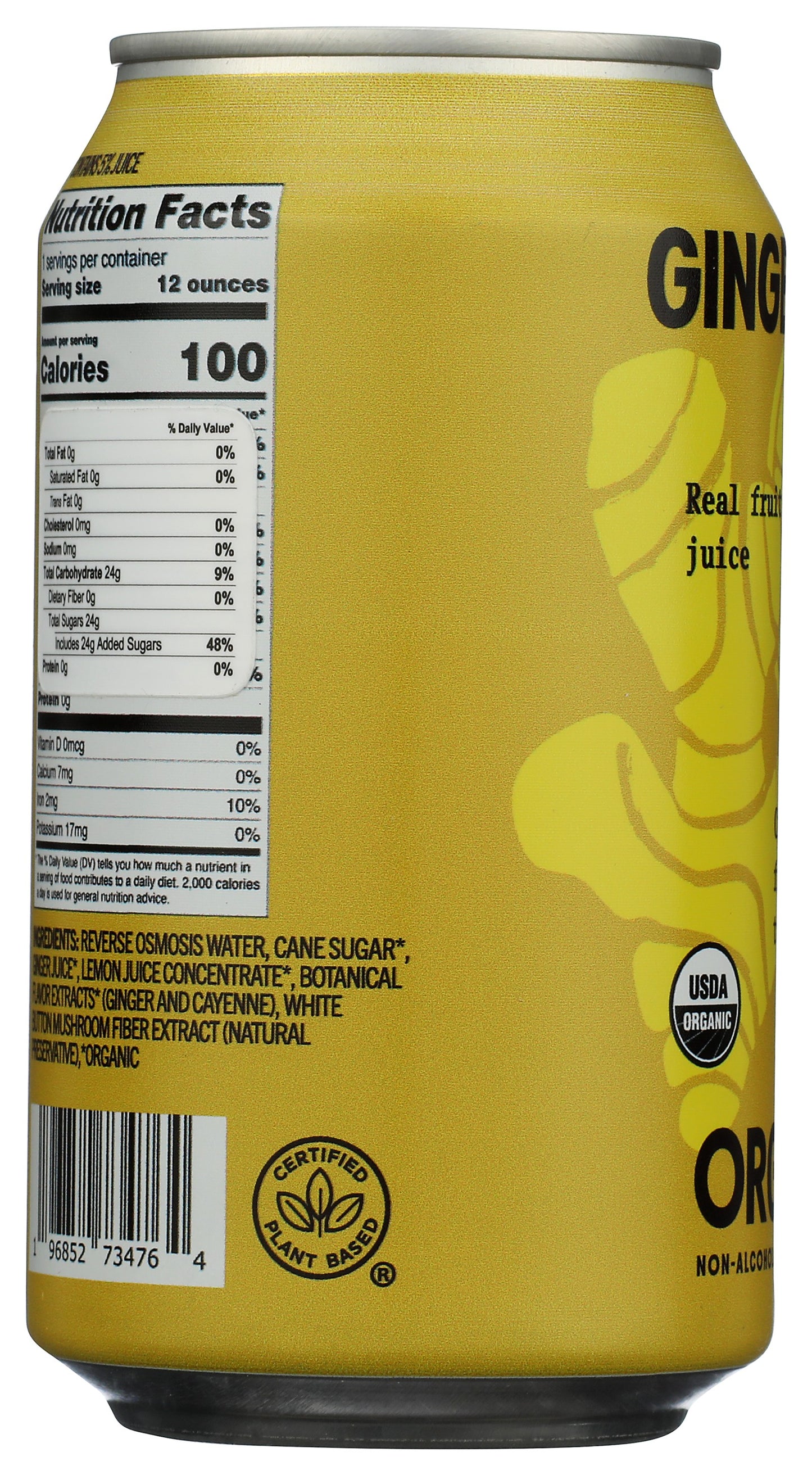 Moonglade Organic Ginger Beer- Tangy Lemon and Spicy Ginger-12 Pack