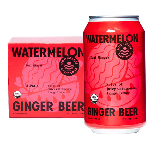 Moonglade Watermelon Ginger Beer- Real Watermelon Essence, Tangy Lemon and Spicy Ginger