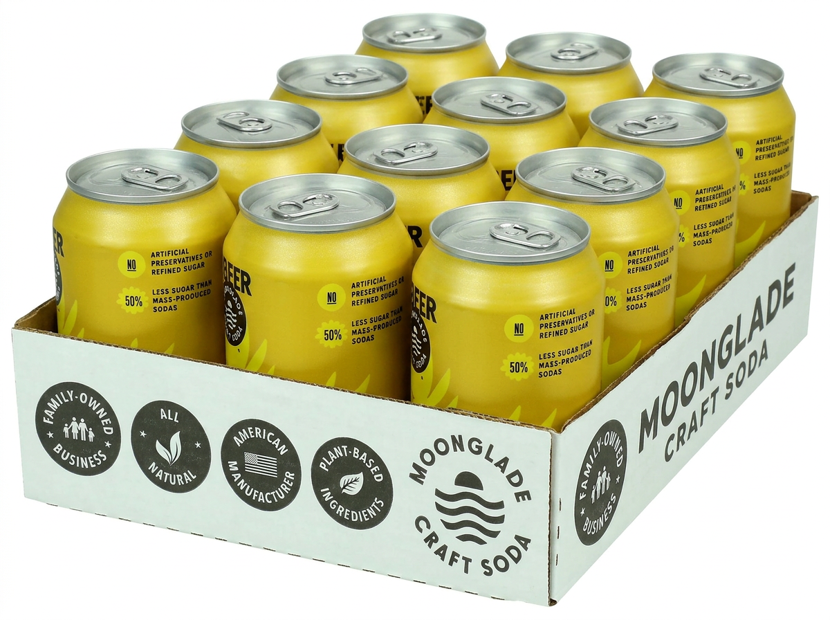 Moonglade Organic Ginger Beer- Tangy Lemon and Spicy Ginger-12 Pack