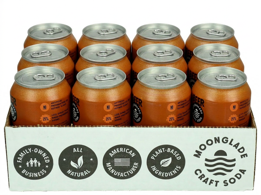 Moonglade Organic Root Beer- Creamy Vanilla Sweet Birch and Rich Molasses- 12 Pack