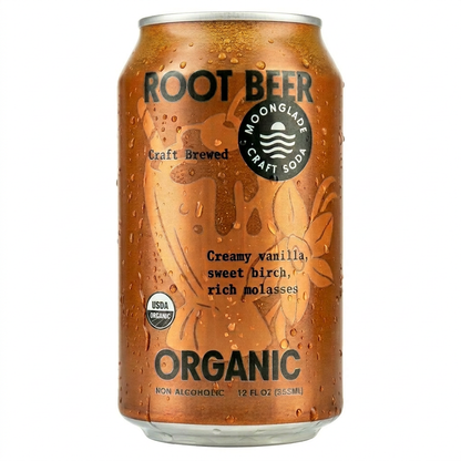 Moonglade Organic Root Beer- Creamy Vanilla Sweet Birch and Rich Molasses- 12 Pack