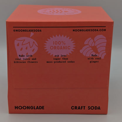 Moonglade Strawberry Hibiscus Ginger Beer- Real Hibiscus Flower, Tangy Lemon and Sweet Strawberry